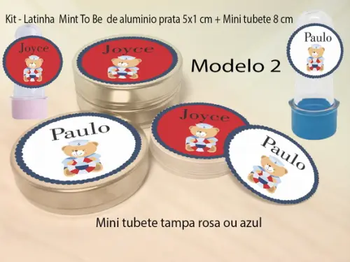 Kit Latinhas e Mini Tubetes-marinheiro