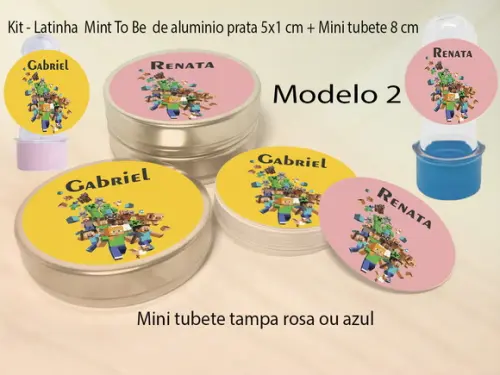 Kit Latinhas e Mini Tubetes-minecraft
