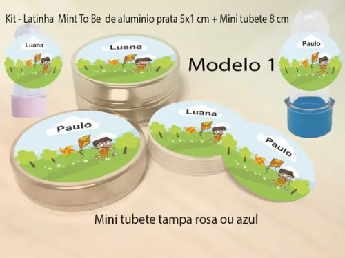Kit Latinhas e Mini Tubetes-pipa e Catavento