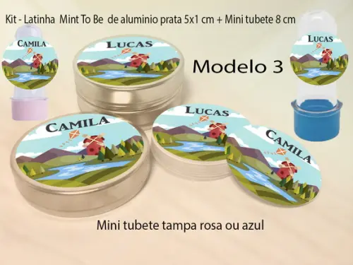 Kit Latinhas e Mini Tubetes-pipa e Catavento