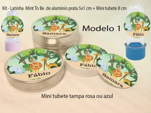 Kit Latinhas e Mini Tubetes-safari