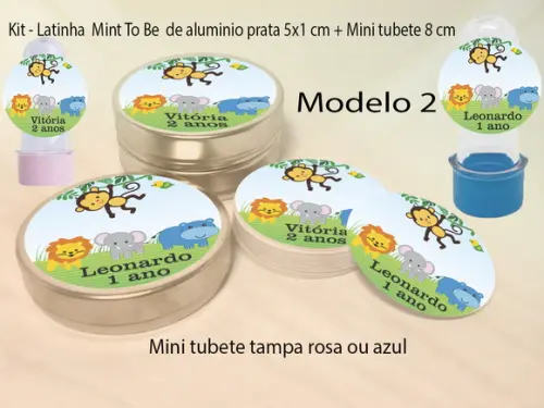 Kit Latinhas e Mini Tubetes-safari