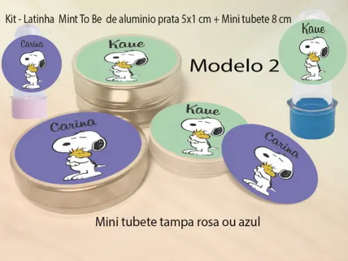Kit Latinhas e Mini Tubetes-snoopy