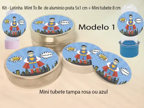Kit Latinhas e Mini Tubetes-super Heroi