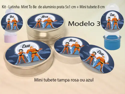 Kit Latinhas e Mini Tubetes-super Heroi
