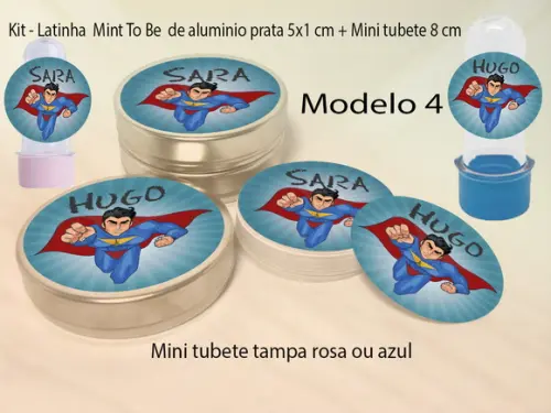 Kit Latinhas e Mini Tubetes-super Heroi