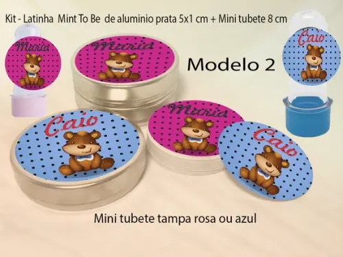 Kit Latinhas e Mini Tubetes-urso