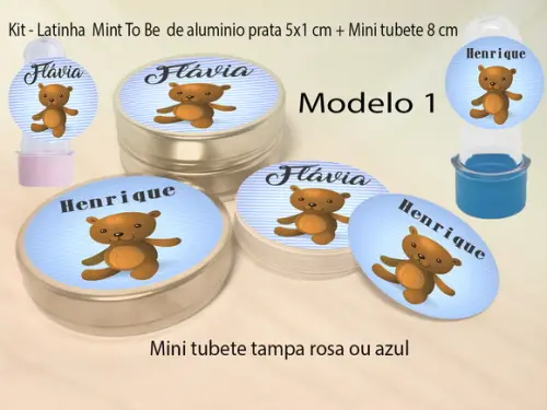 Kit Latinhas e Mini Tubetes-urso