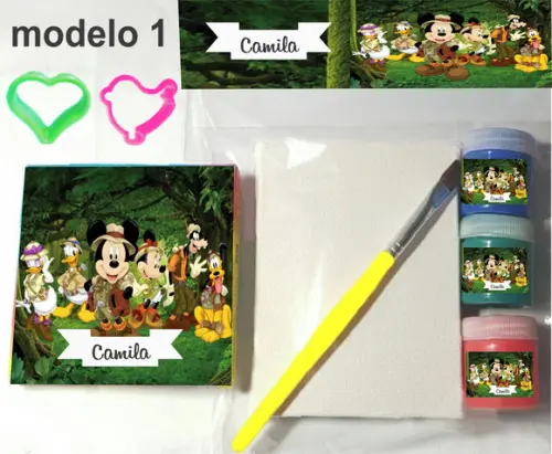 Kit Massinha e Pintura-mickey Safari