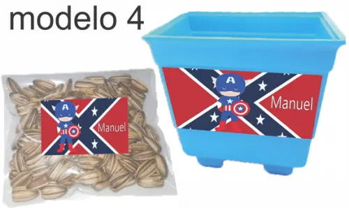 Kit Vaso e Semente-capitão America