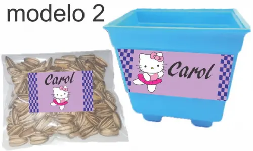 Kit Vaso e Semente-hello Kitty