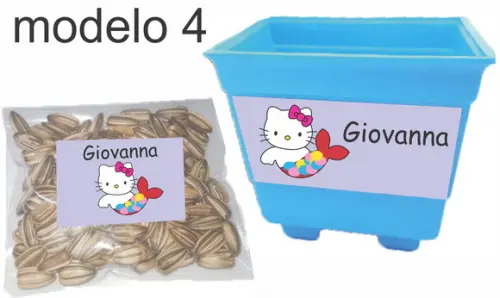 Kit Vaso e Semente-hello Kitty