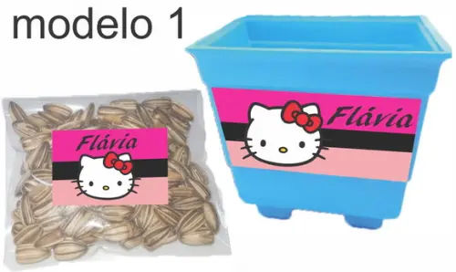 Kit Vaso e Semente-hello Kitty