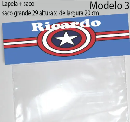 Lapela e saco grande-Capitão America