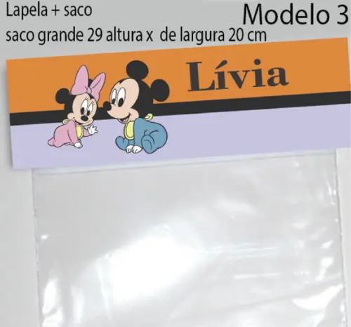 Lapela e Saco Grande-mickey Baby