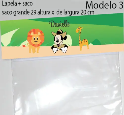 Lapela e Saco Grande-mickey Safari