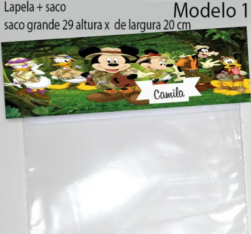 Lapela e Saco Grande-mickey Safari