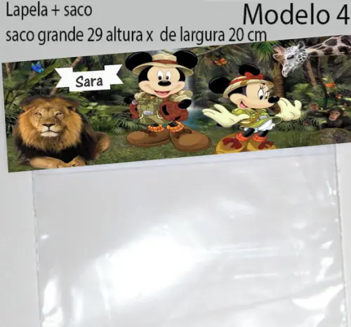 Lapela e Saco Grande-mickey Safari