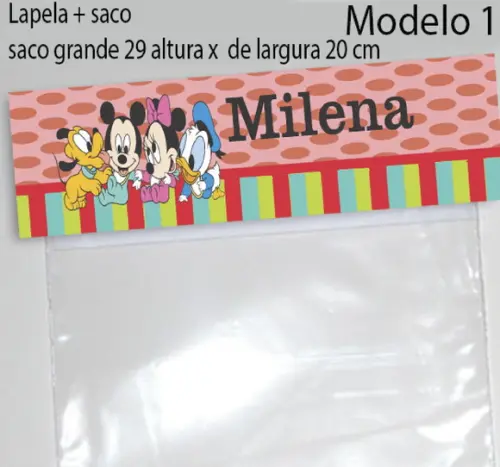 Lapela e Saco Grande-mickey Baby