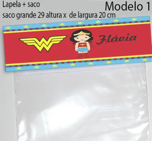 Lapela e Saco Grande-mulher Maravilha