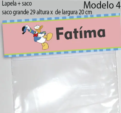 Lapela e Saco Grande-pato Donald