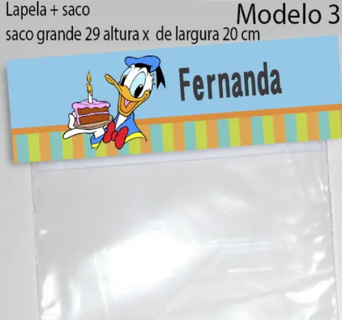 Lapela e Saco Grande-pato Donald