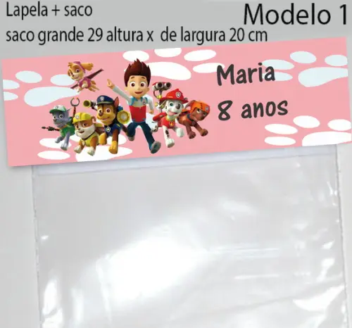 Lapela e Saco Grande-patrulha Canina