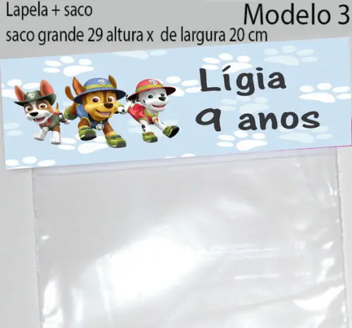 Lapela e Saco Grande-patrulha Canina