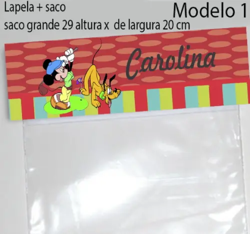Lapela e Saco Grande-turma do Mickey