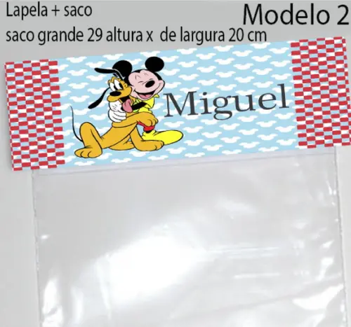 Lapela e Saco Grande-turma do Mickey
