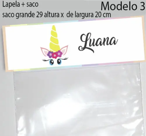Lapela e Saco Grande-unicórnio Modelo 2