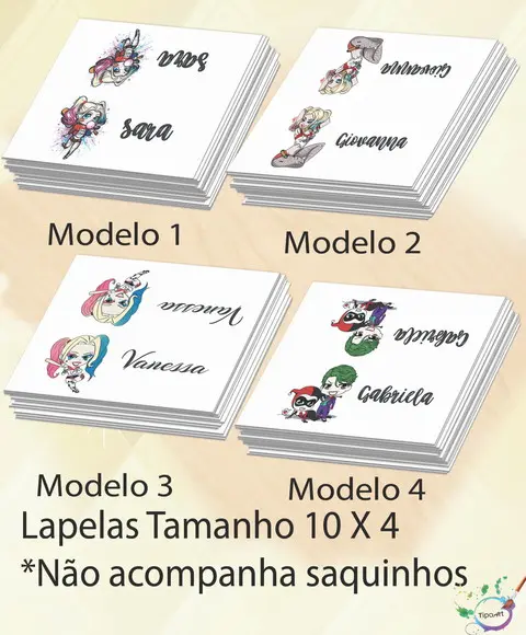Lapela P/saquinho -arlequina