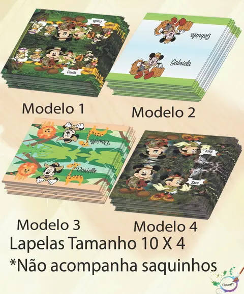 Lapela P/saquinho -mickey Safari