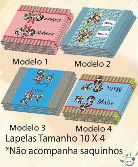 Lapela P/saquinho-menina Super Poderosas