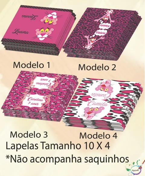 Lapela P/saquinho-pantera Cor de Rosa