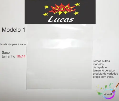 Lapela(simples) e Saco 10x14-bomba