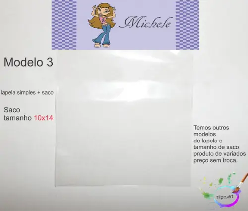 Lapela(simples) e Saco 10x14-bratz