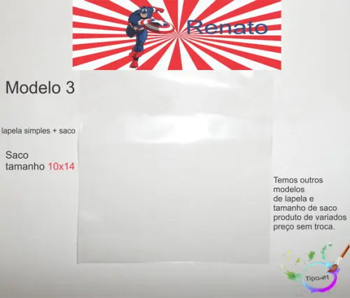 Lapela(simples) e Saco 10x14-capitão America
