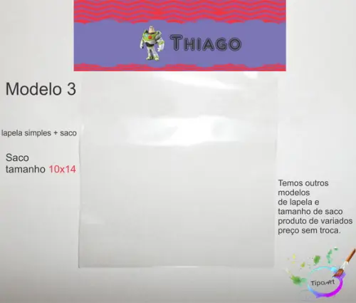 Lapela(simples) e Saco 10x14-buzz Lightyear