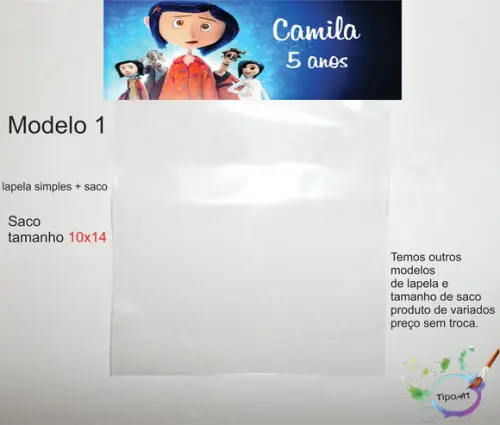 Lapela(simples) e Saco 10x14-caroline e o Mundo Secreto