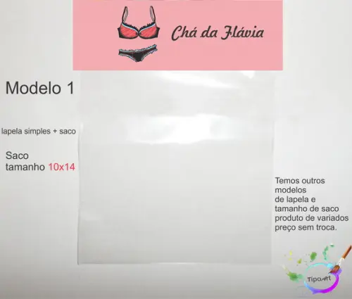 Lapela(simples) e Saco 10x14-chá de Lingerie#1
