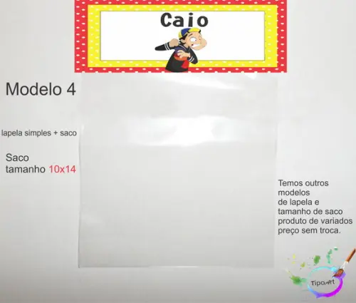 Lapela(simples) e Saco 10x14-chaves