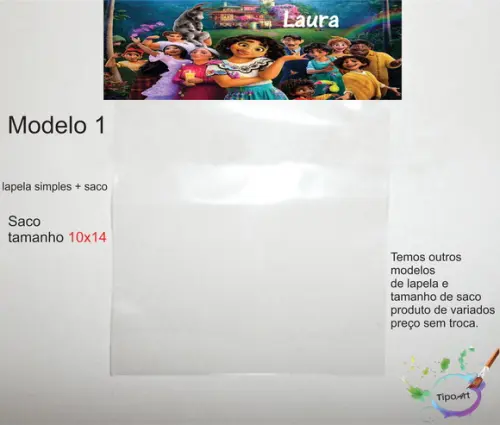 Lapela(simples) e Saco 10x14-encanto
