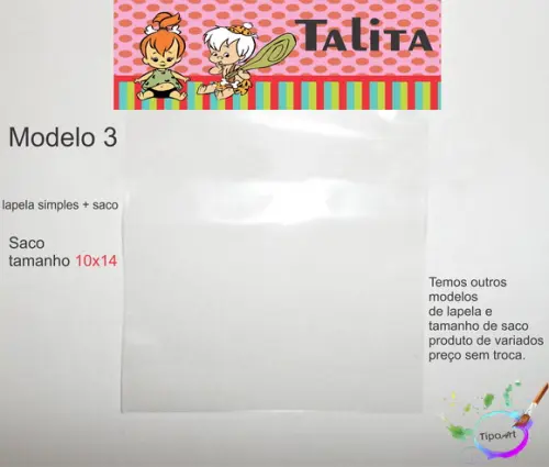 Lapela(simples) e Saco 10x14-fred Flintstone