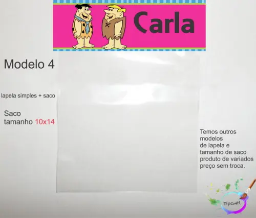 Lapela(simples) e Saco 10x14-fred Flintstone