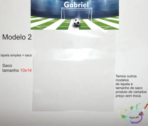 Lapela(simples) e Saco 10x14-futebol