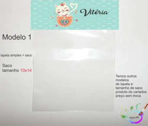 Lapela(simples) e Saco 10x14-gatinho