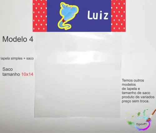 Lapela(simples) e Saco 10x14-genio