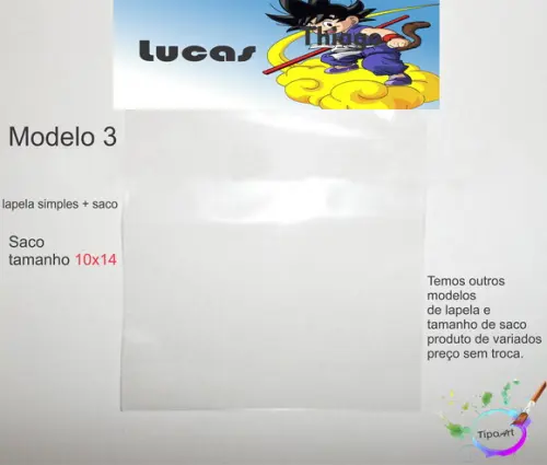 Lapela(simples) e Saco 10x14-goku