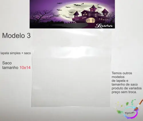 Lapela(simples) e Saco 10x14-halloween#1